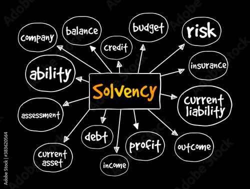 Solvency mind map, business concept for presentations and reports