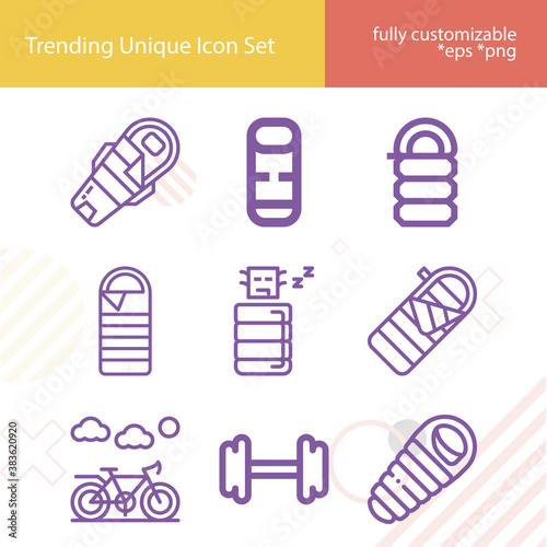 Simple set of bodily function related lineal icons.