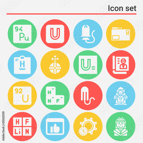 16 pack of compromise filled web icons set