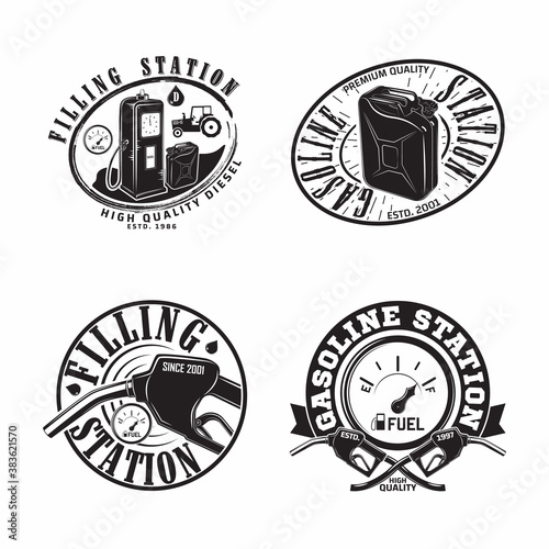 Set of Vintage Petrol station emblems design