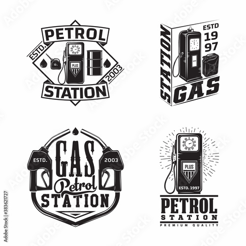 Set of Vintage Petrol station emblems design
