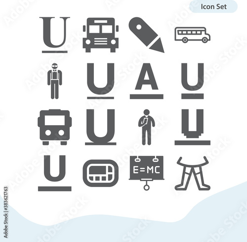 Simple set of comparative related filled icons.
