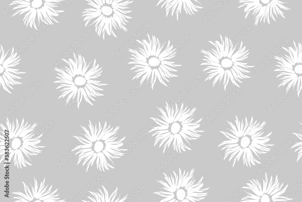 Drawing vector graphics with a floral pattern for design. Abstract white flower natural design isolated on gray background Drawing vector graphics with a floral pattern for design. Abstract white flower natural design isolated on gray background