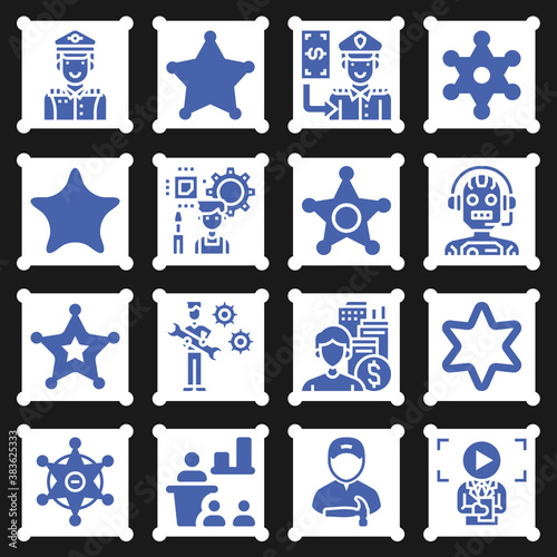 16 pack of deputy  filled web icons set