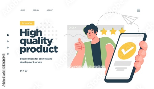 Landing page template of developing computer software, coding and programming . Modern flat design concept of web page design for website. Vector illustration