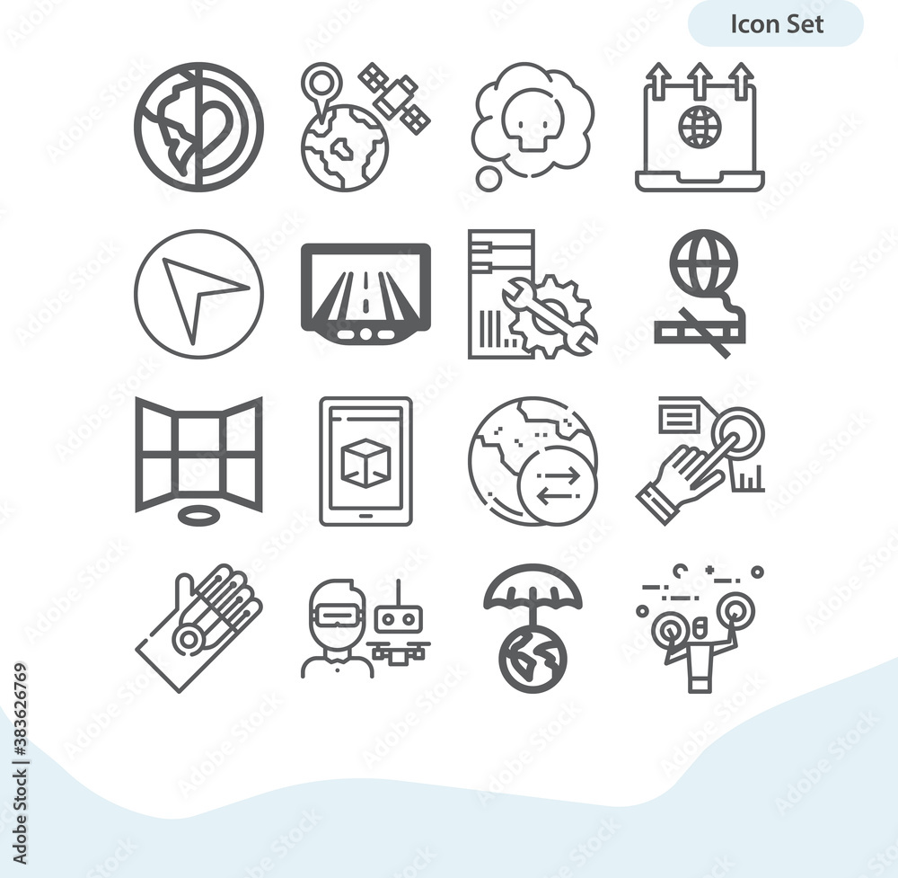 Simple set of reality related lineal icons.