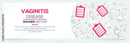 Creative (Vaginitis) disease Banner Word with Icons ,Vector illustration.	