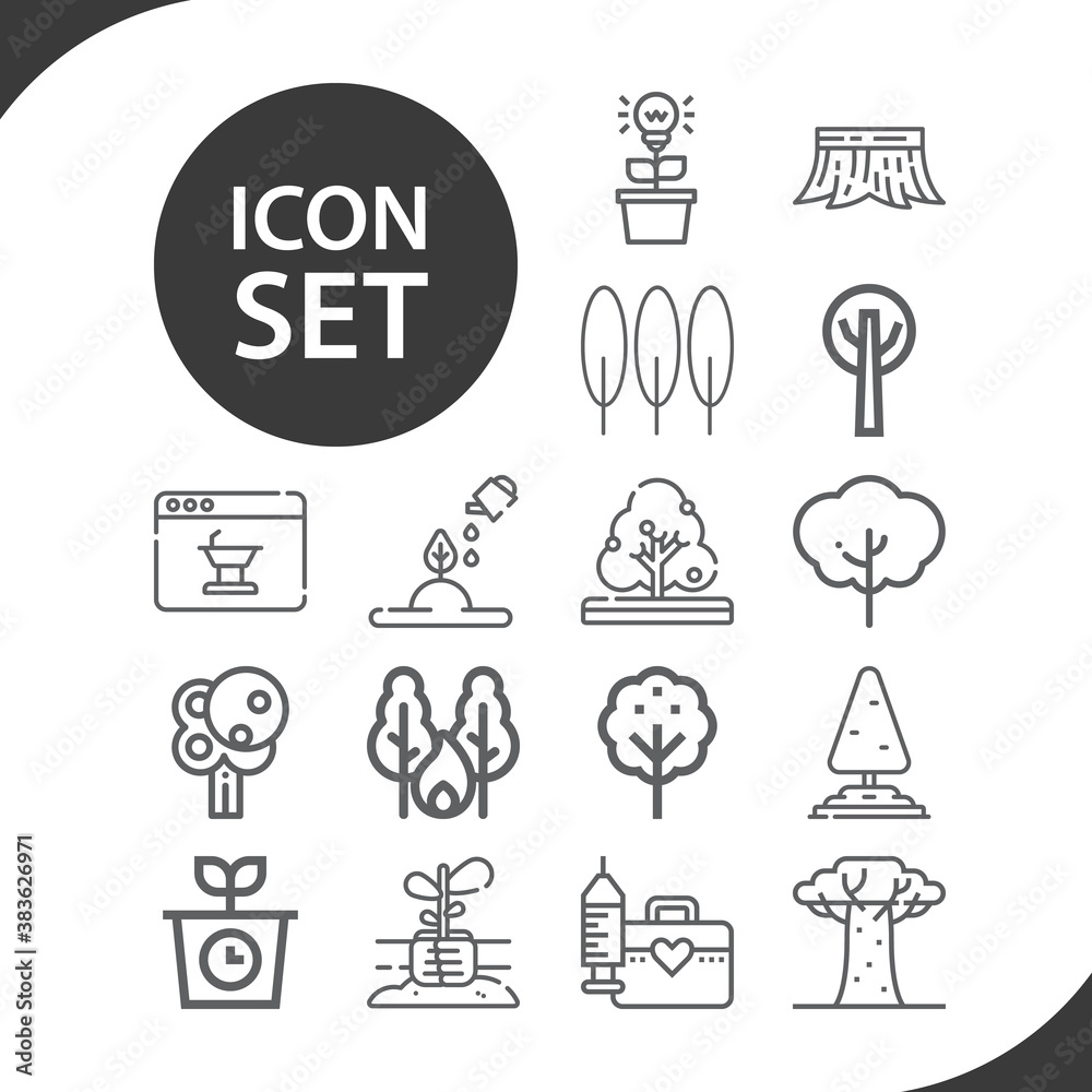 Simple set of planting related lineal icons. Simple set of planting related lineal icons.