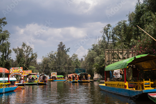 Fototapeta Naklejka Na Ścianę i Meble -  Xochimilco boats in southern Mexico City