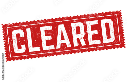 Cleared sign or stamp