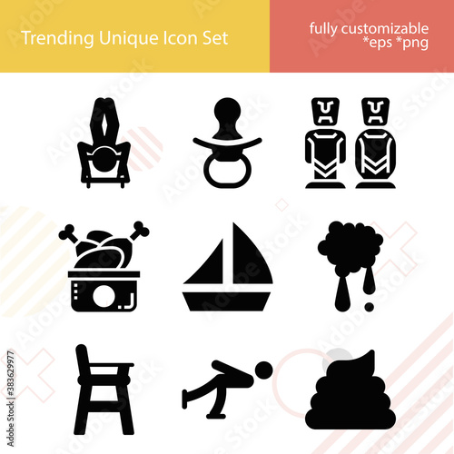 Simple set of skeletal related filled icons. photo