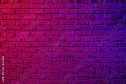 Lighting Effect red and blue on brick wall for background party  For showing products or placing products