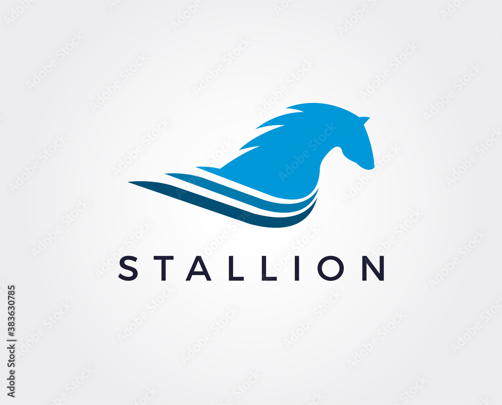minimal horse logo template - vector illustration