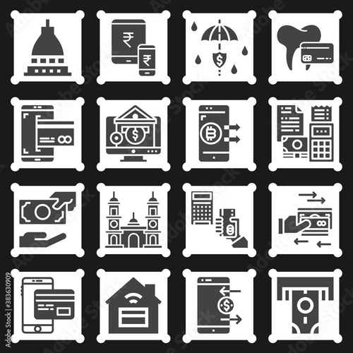 16 pack of tribute  filled web icons set