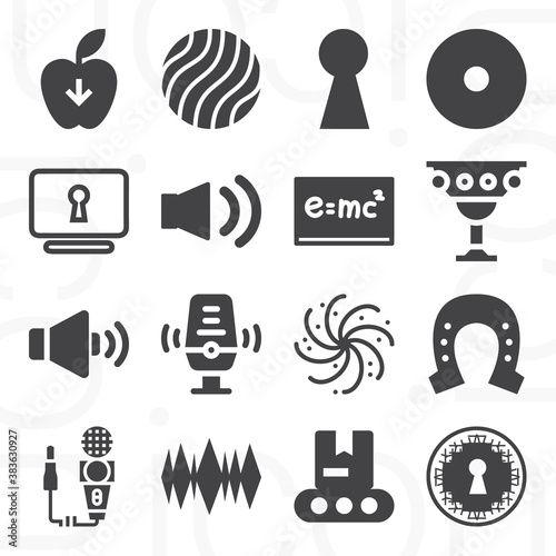 16 pack of gravitational  filled web icons set