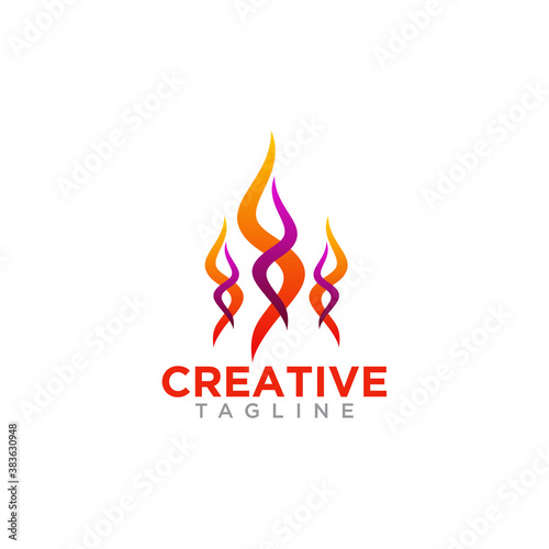 Creative Abstract fire Logo design vector template. © MASTIYADI