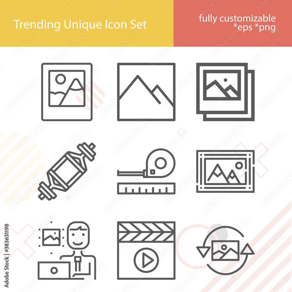 Simple set of tape related lineal icons. Simple set of tape related lineal icons.