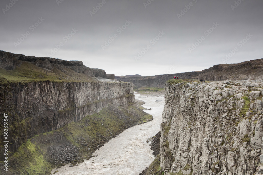 A deep canyon located near Dettifoss waterfall in Northeast Iceland.