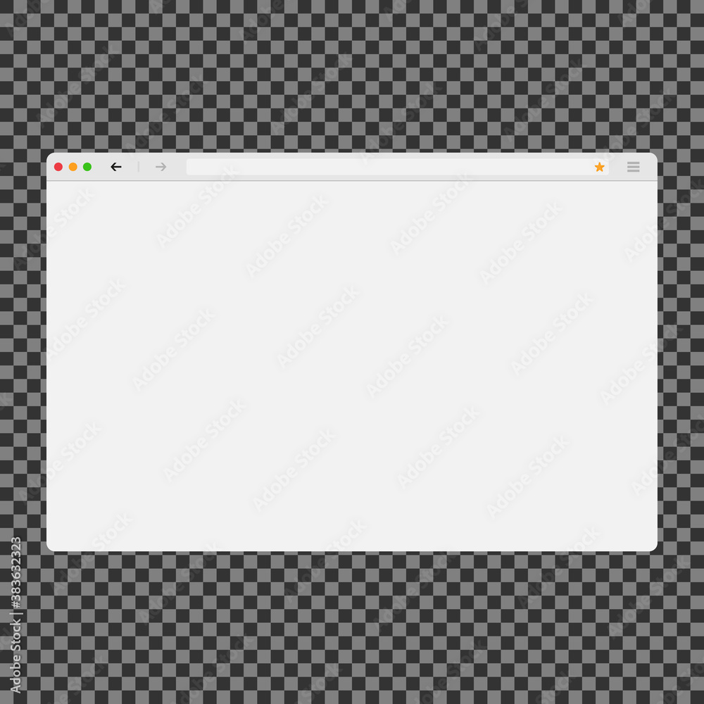 Web browser mockup in light modern flat design. Website page of ...