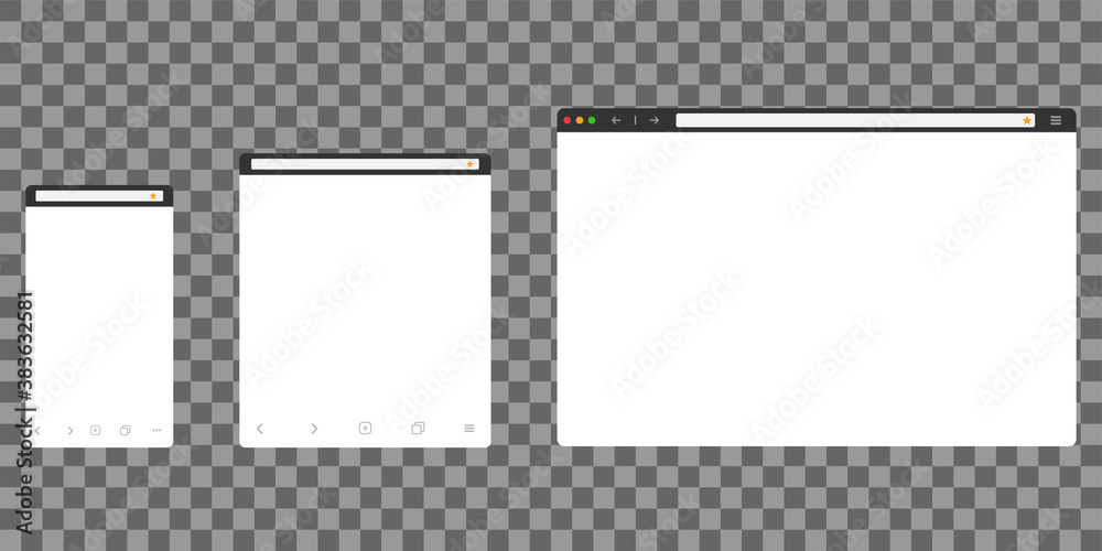 Browser set mockup for computer, tablet and smartphone. Modern design ...