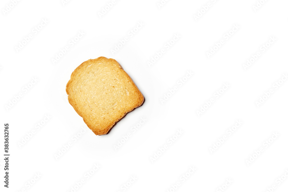 One toast bread isolated on the white background One toast bread isolated on the white background