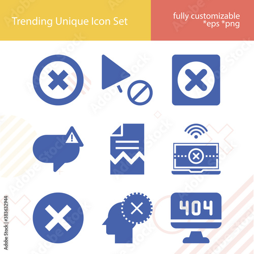 Simple set of corrected related filled icons.