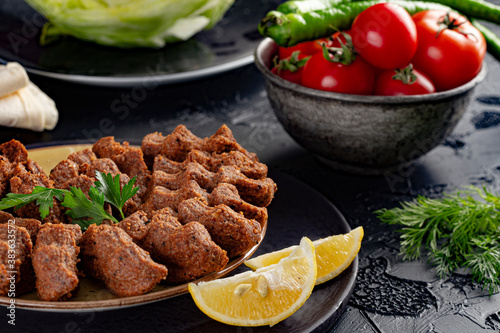 Принти на полотні Turkish meat cig kofte çiğ köfte