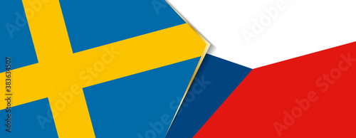 Sweden and Czech Republic flags, two vector flags.