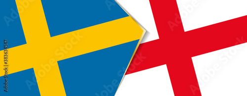 Sweden and England flags, two vector flags.