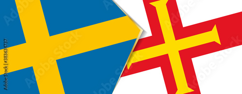 Sweden and Guernsey flags, two vector flags.