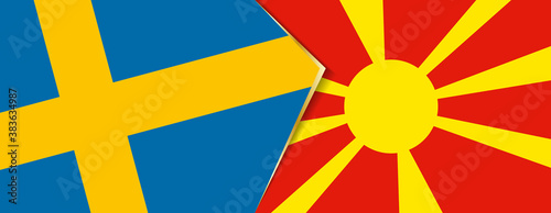 Sweden and Macedonia flags, two vector flags.
