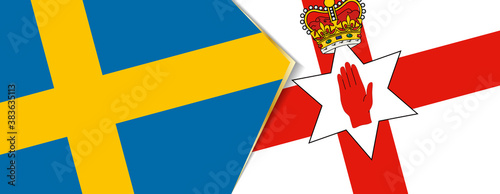 Sweden and Northern Ireland flags, two vector flags.