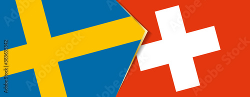 Sweden and Switzerland flags, two vector flags.