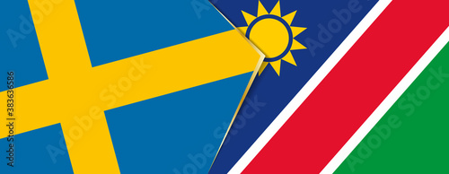Sweden and Namibia flags, two vector flags.