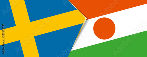 Sweden and Niger flags, two vector flags.