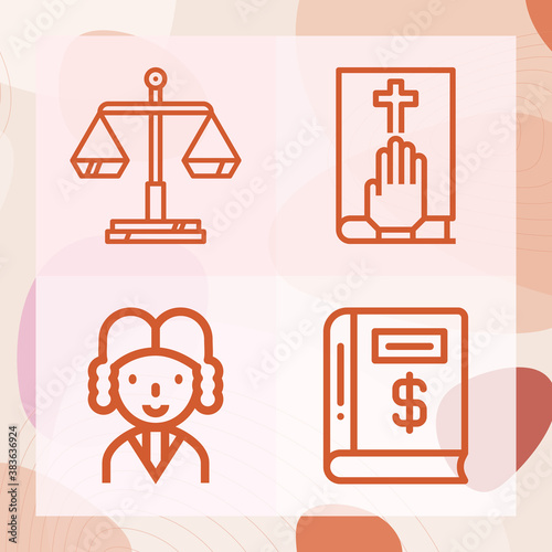 Simple set of law firm related lineal icons