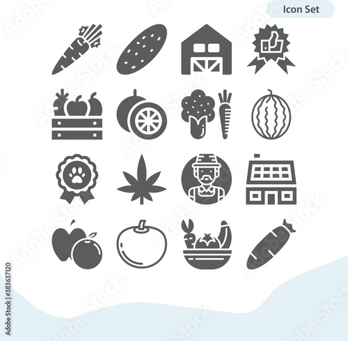 Simple set of consequence related filled icons.