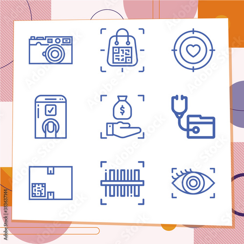 Simple set of 9 icons related to conform