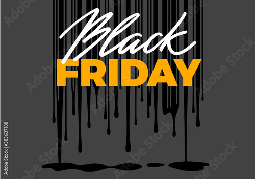Black Friday Sale Banner Design. Melting Prices Illustration Concept with Barcode. Vector Advertising Illustration.