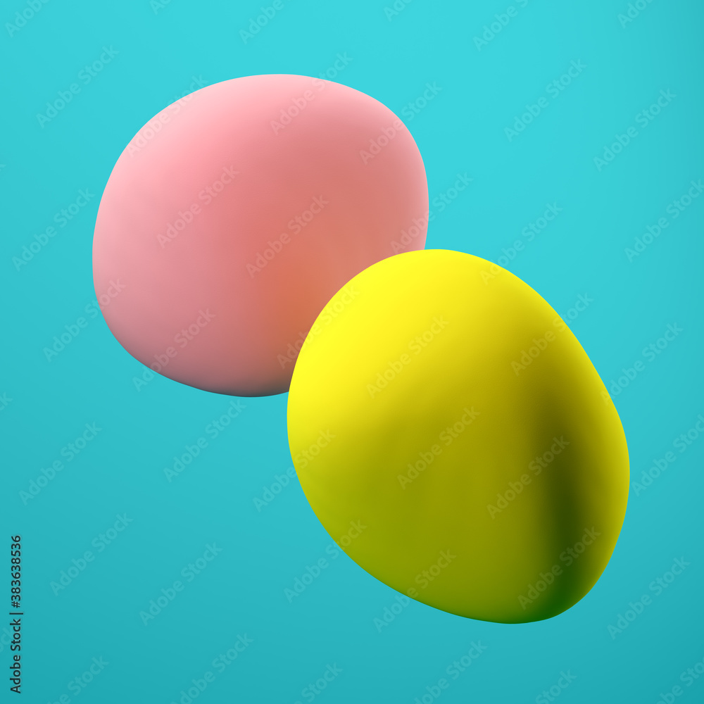 Abstract forms on blue background 3 D illustration Abstract forms on blue background 3 D illustration
