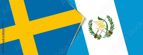 Sweden and Guatemala flags, two vector flags.