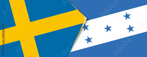 Sweden and Honduras flags, two vector flags.