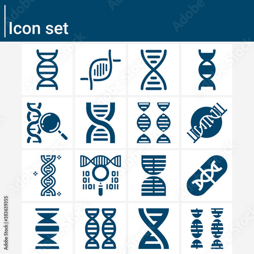 Simple set of nucleic acid related filled icons.