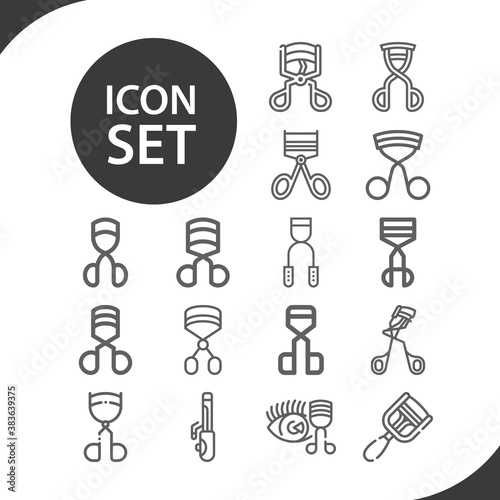 Simple set of curler related lineal icons.