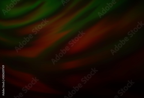 Dark Green, Red vector blurred bright template.