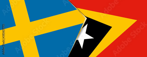 Sweden and East Timor flags, two vector flags.