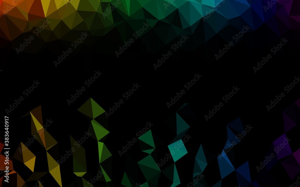 Obraz premium Dark Multicolor, Rainbow vector low poly texture.