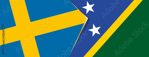 Sweden and Solomon Islands flags, two vector flags.