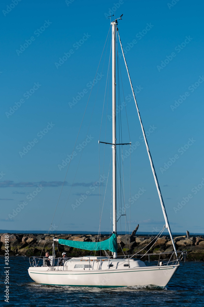 Naklejka premium Sailing into port 