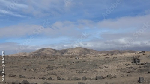 Desertic landscape in Fuerteventura island, Canary
